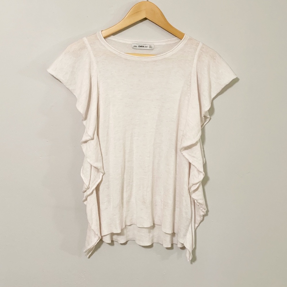 SOLD Zara Ruffled Knit Top - Picture 4 of 8